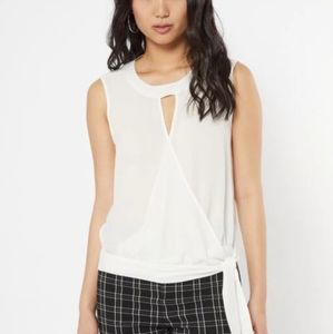 Rue21 Small White Surplice Keyhole Woven Knit Tank Top